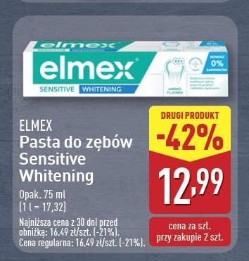 Pasta do zębów whitening Elmex promocja w Aldi