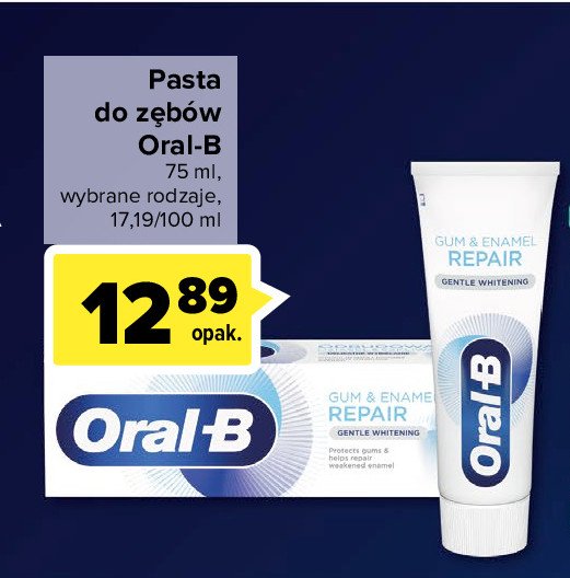 Pasta do zębów gentle whitening Oral-b gum & enamel repair promocja