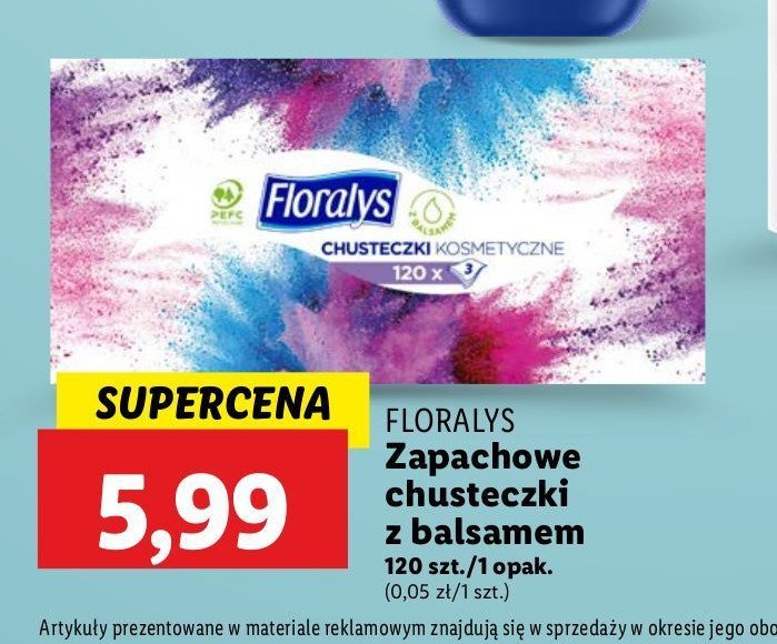 Chusteczki zapachowe z balsamem Floralys promocja