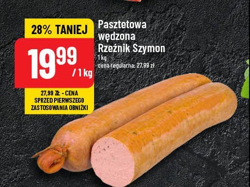 Pasztetowa wędzona Rzeźnik szymon poleca promocja