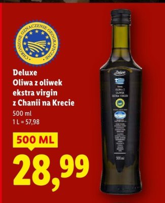 Oliwa z oliwek extra virgin z Chanii na Krecie Deluxe promocja w Lidl