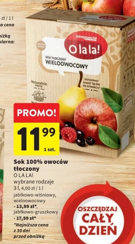 Sok jabłkowo-wiśniowy O la la! promocja