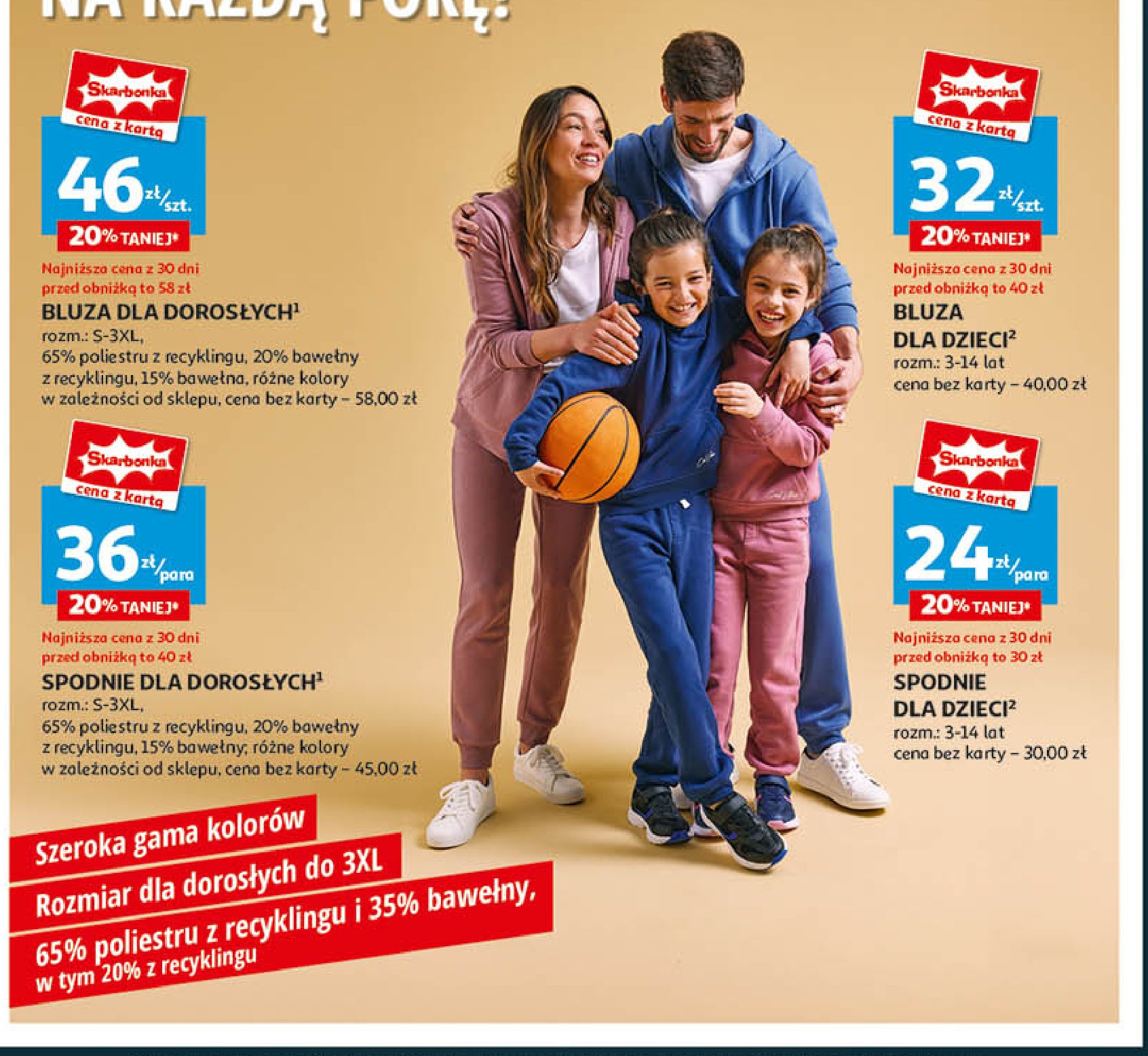 Bluza dla dorosłych s-3xl Auchan inextenso promocja