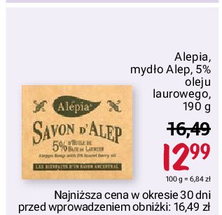 Mydło w kostce 5 % oleju laurowego Alepia savon d'alep promocja
