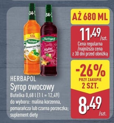Syrop owocowy pomarańcza promocja w Aldi