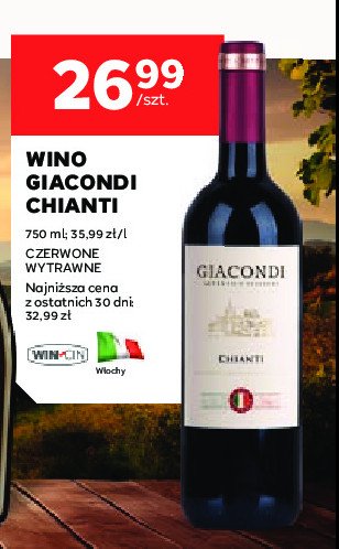 Wino GIACONDI CHIANTI promocja w Stokrotka