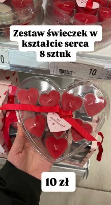Zestaw świeczek w kształcie serca 8 szt. promocja w Dealz