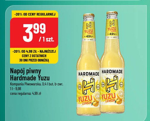 Piwo Hardmade yuzu lemon promocja