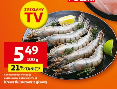 Krewetki surowe z głową promocja w Auchan