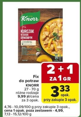 Fix do potraw Knorr 27-70g różne rodzaje promocja w Carrefour Express