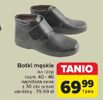 Botki męskie na rzep rozm. 40-46 promocja w Carrefour