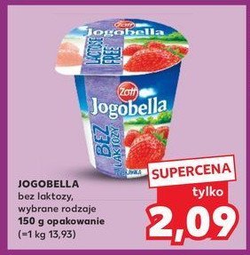 Jogurt truskawkowy bez laktozy Zott jogobella promocja w Kaufland