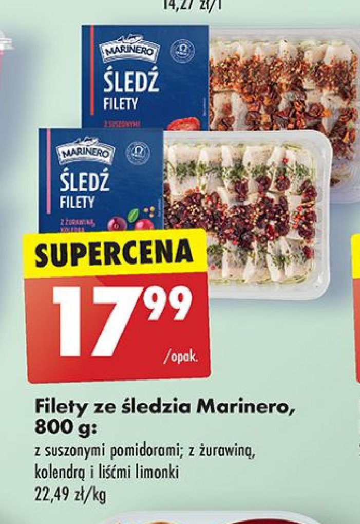 Filety ze śledzia z żurawiną Marinero promocja w Biedronka