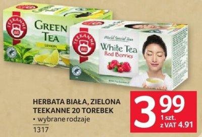 Herbata biała, zielona Teekanne 20 torebek, wybrane rodzaje promocja w Selgros