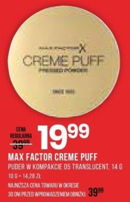 Puder MAX FACTOR CREME PUFF promocja w Drogerie Natura