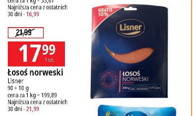 艁oso艣 norweski w臋dzony plastrowany Lisner promocja