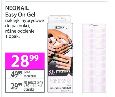 Naklejki do paznokc easy on gel NEONAIL promocja