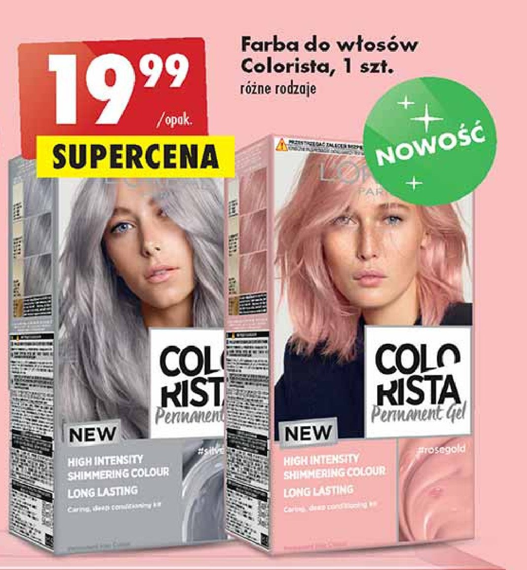 Farba do włosów rosegold L'oreal colorista permanent gel promocja