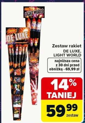 Zestaw rakiet DE LUXE, LIGHT WORLD promocja w Carrefour