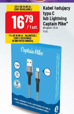 Kabel ładujący typu C lub Lightning 1,5 m promocja w POLOmarket