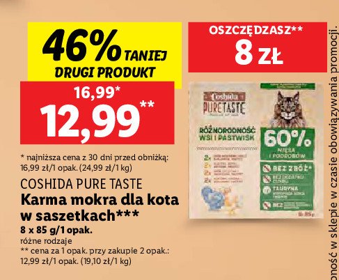 Karma dla kota różnorodność wsi i pastwisk Coshida pure taste promocja