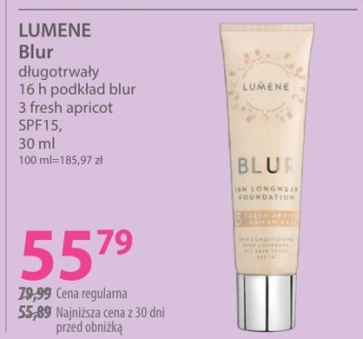 Podkład LUMENE Blur długotrwały 16 h podkład blur 3 fresh apricot SPF15 promocja w Hebe
