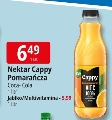 Nektar Cappy Pomarańcza Coca-Cola 1l promocja w Leclerc