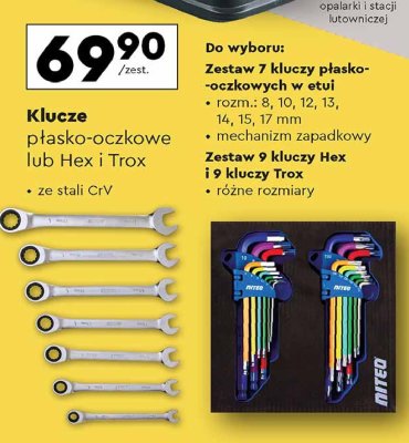 Zestaw kluczy płasko-oczkowych w etui Niteo tools promocja