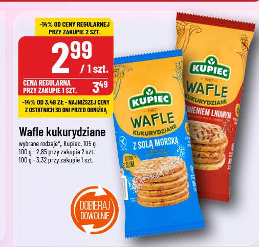 Wafle kukurydziane z solą morską Kupiec promocja