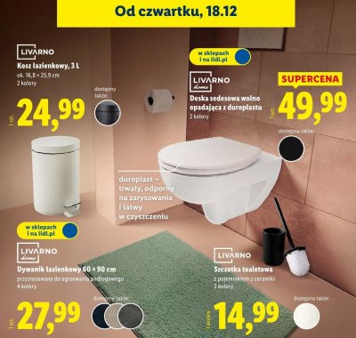 Szczotka toaletowa Livarno z pojemnikiem z ceramiki promocja w Lidl