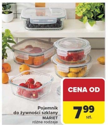 Pojemnik do żywności szklany MARIET różne rodzaje promocja w Carrefour