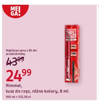 Tusz do rzęs Rimmel thrill seeker promocja w Rossmann