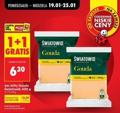 Ser żółty Gouda Światowid promocja w Biedronka
