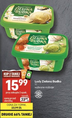Lody Zielona Budka wybrane rodzaje promocja w Delikatesy Centrum