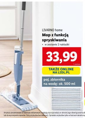 Mop do podłogi z funkcją spryskiwania LIVARNO HOME promocja