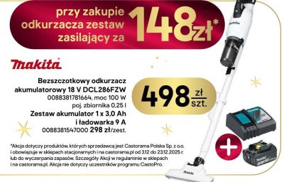 Bezszczotkowy odkurzacz akumulatorowy 18 V DCL286FZW  promocja w Castorama