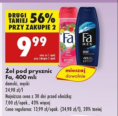 Żel pod prysznic sport Fa men promocja