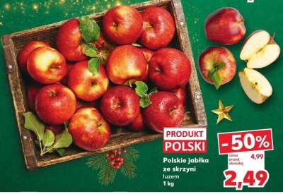 Polskie jabłka ze skrzyni luzem promocja w Kaufland