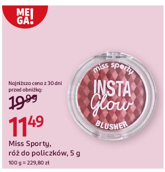 Róż do policzkow MISS SPORTY OHH! BLUSHED AGAIN promocja w Rossmann