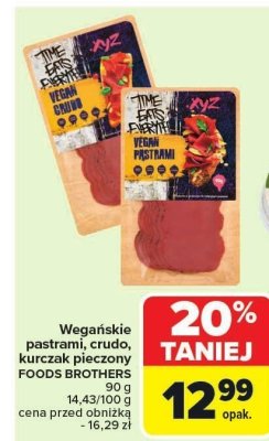 Pastrami wegańskie / crudo / kurczak pieczony Foods Brothers promocja w Carrefour Market