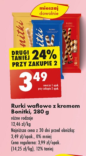 Rurki z kremem waniliowym Bonitki promocja