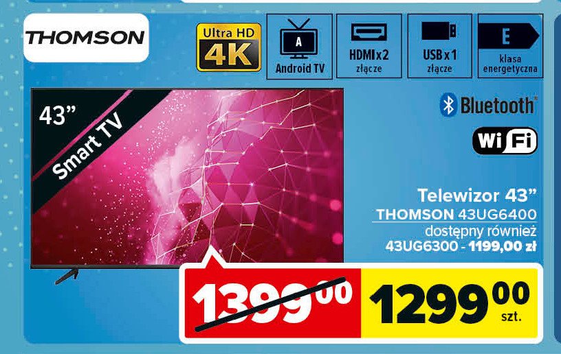 Telewizor led 43" 43ug6300 Thomson promocja