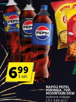 Napój Pepsi, Mirinda, 7up, Mountain Dew wybrane rodzaje 1.5 l 4.66 zł/l promocja w Groszek