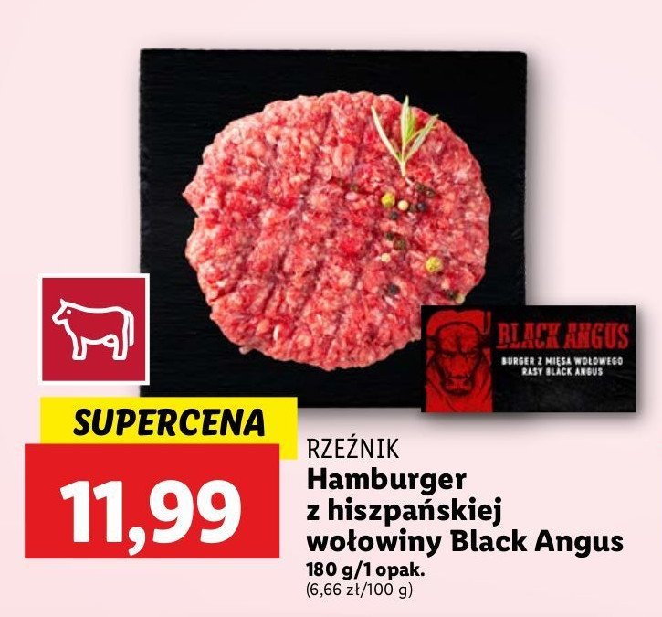 Hamburger wołowy black angus Rzeźnik codzienna dostawa promocja w Lidl