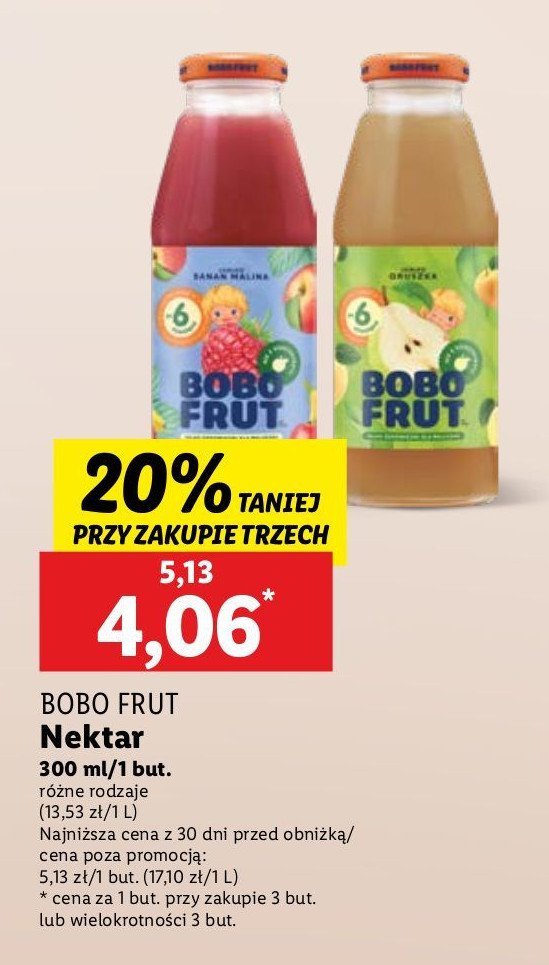 Nektar jabłko banan malina Bobo frut promocja