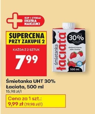 Śmietanka UHT 30% promocja w Biedronka
