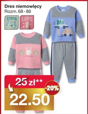 Dres niemowlęcy, rozm. 68-86 promocja w Woolworth