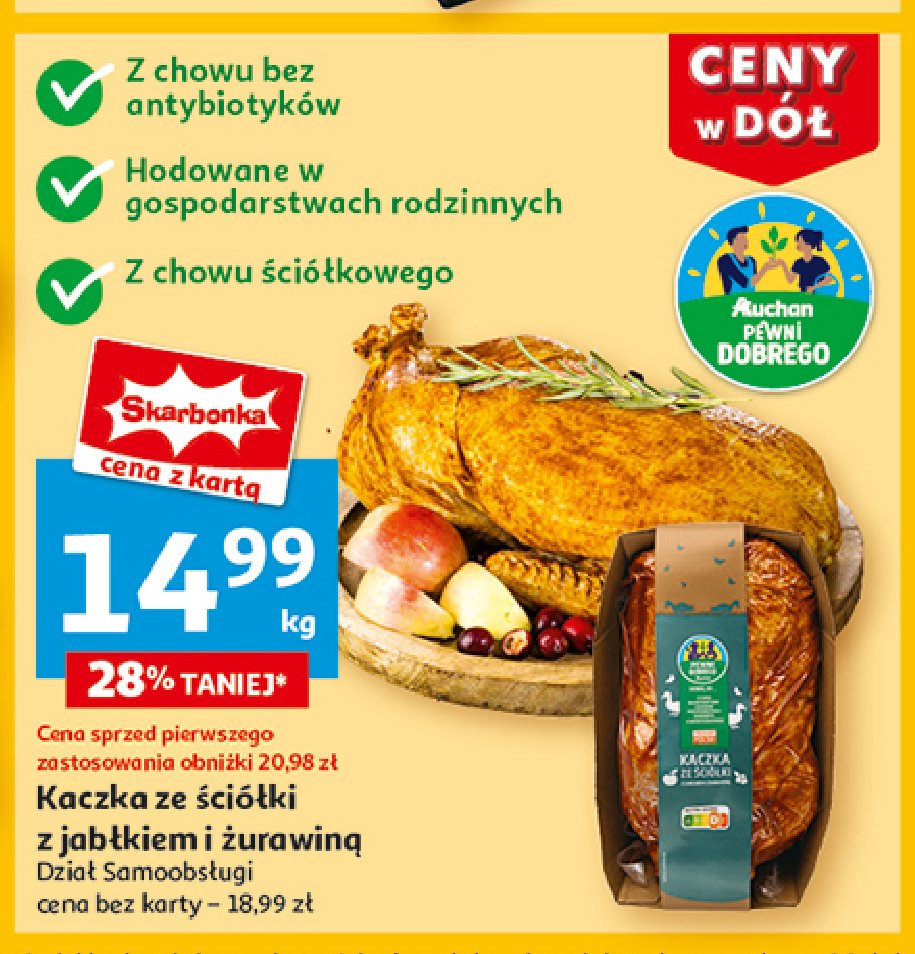 Kaczka ze ściółki z jabłkami i żurawiną Auchan pewni dobrego promocja w Auchan