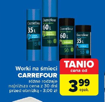 Worki na śmieci 60 l Carrefour promocja