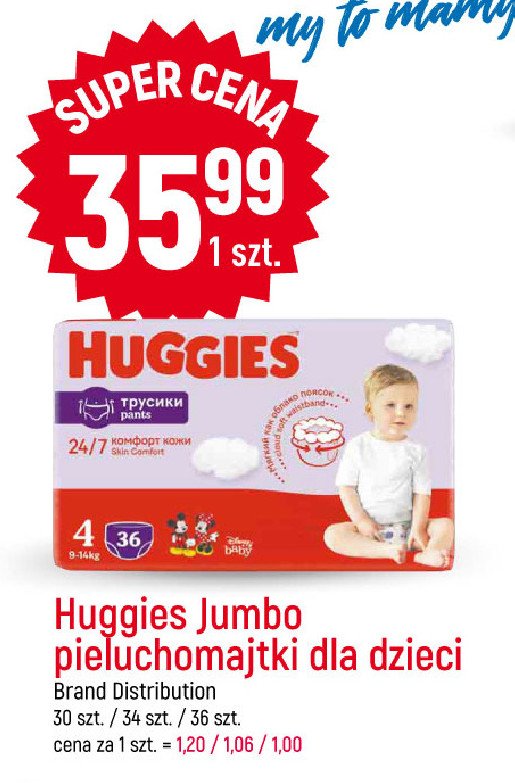 Pieluchomajtki 4 Huggies pants jumbo promocja